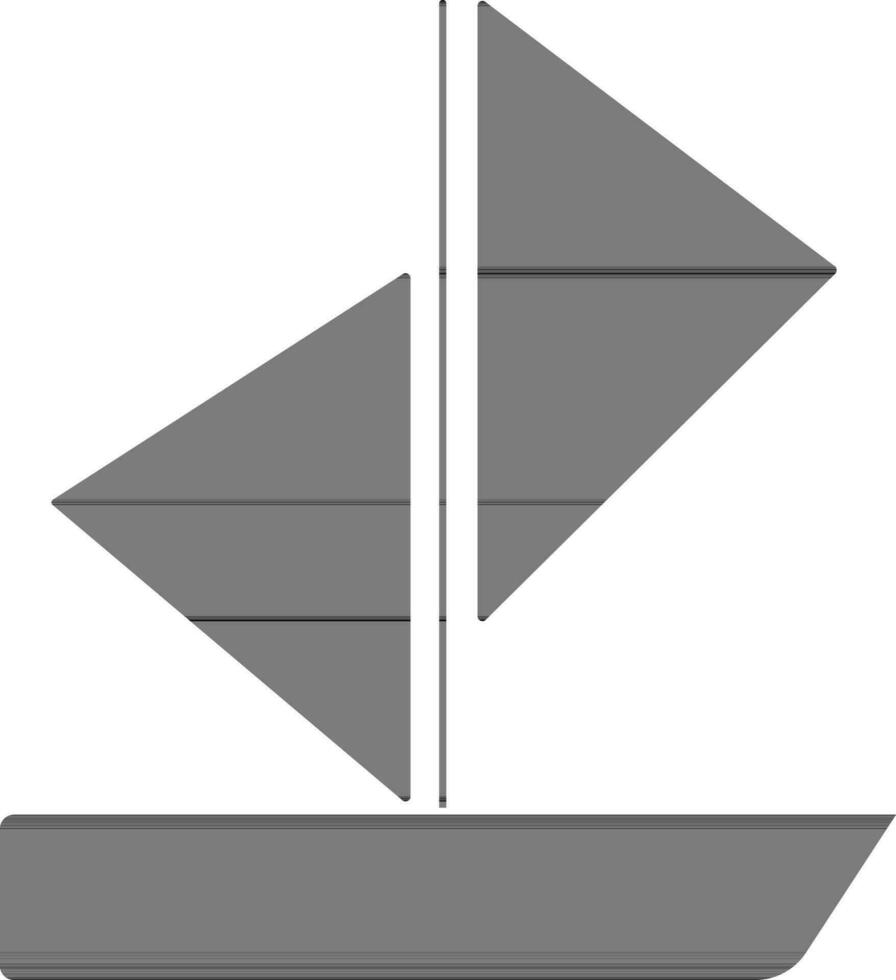 Sailboat in black and white color. vector
