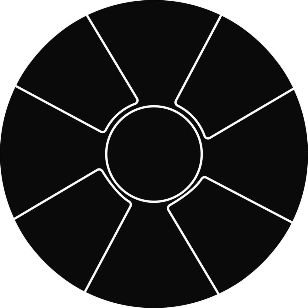 black and white beach ball in flat style. vector