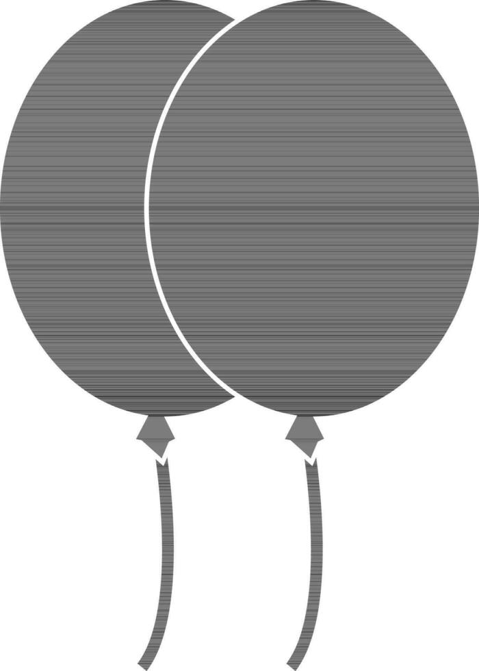 Black balloon on white background. vector