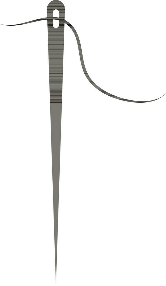 Illustration of needle with thread. vector