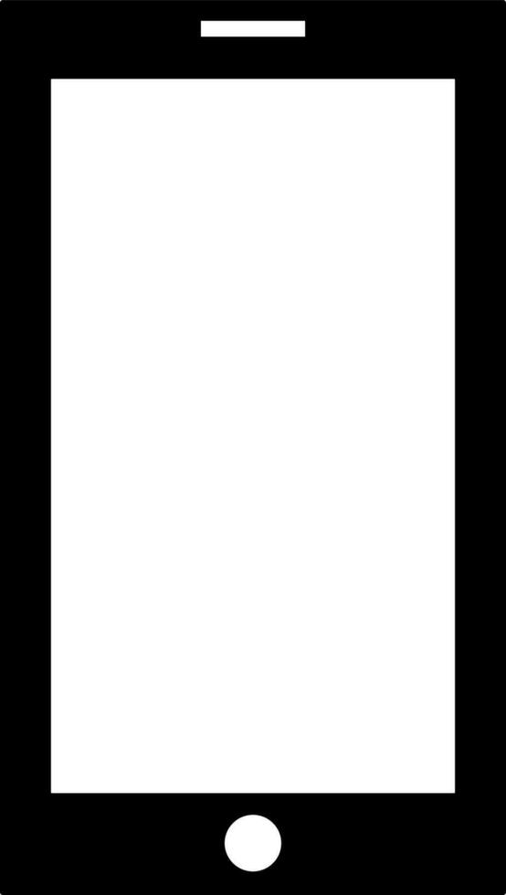 Illustration of a smartphone in black and white color. vector