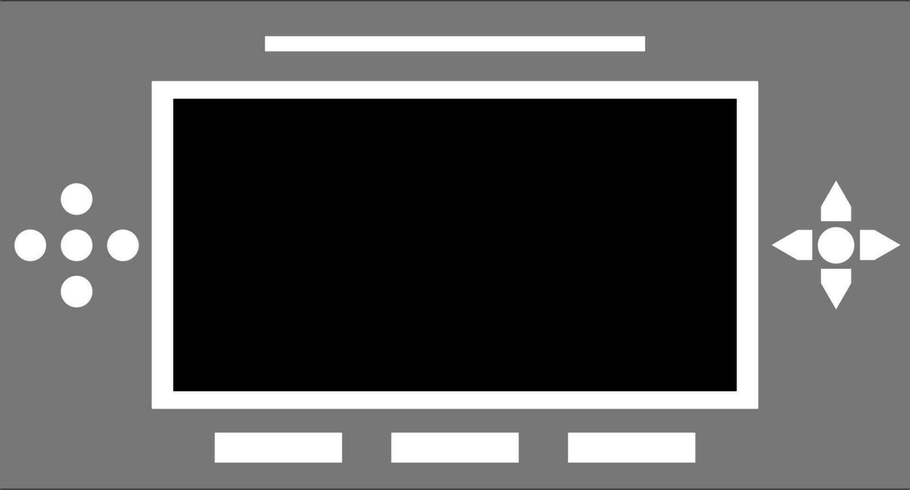 Black and white handheld game. vector