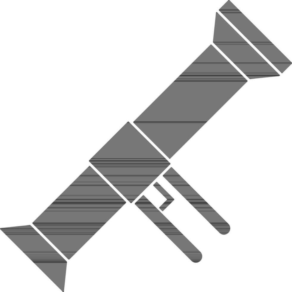 black and white cannon in flat style. vector