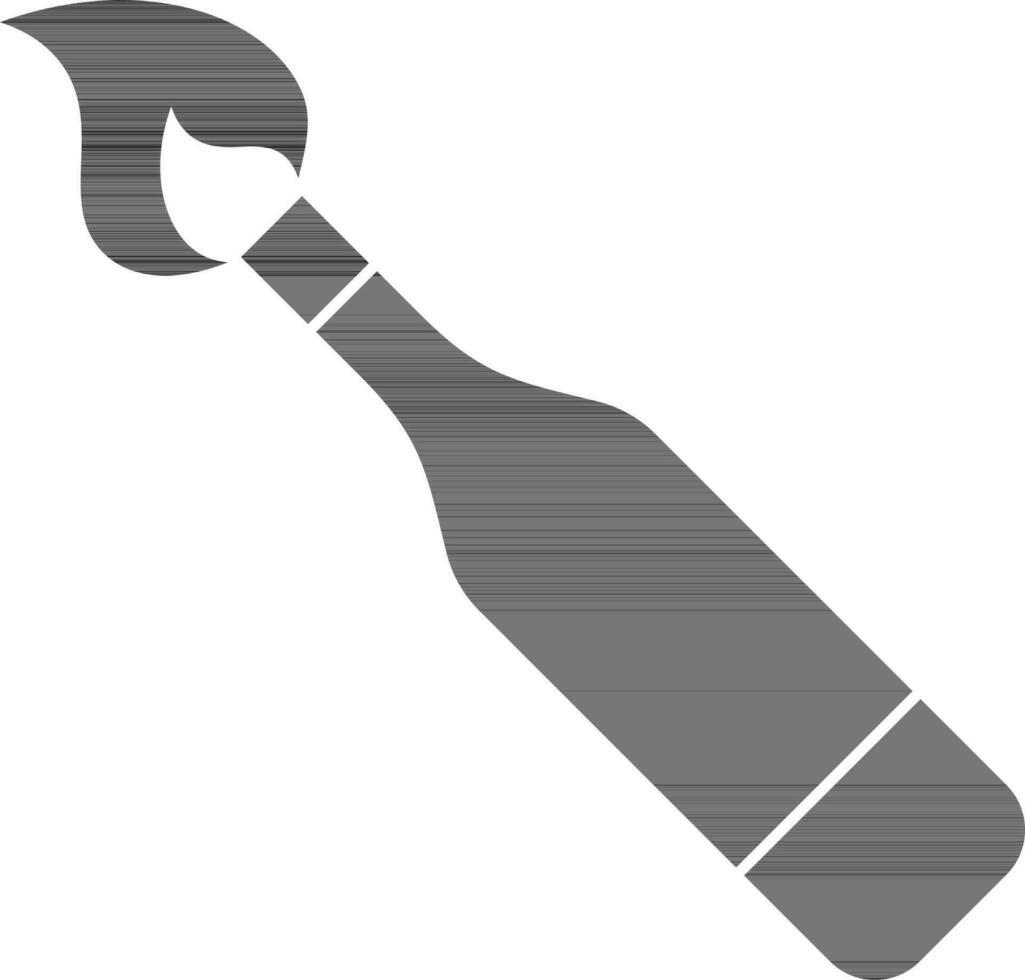 Black and white molotov cocktail. vector