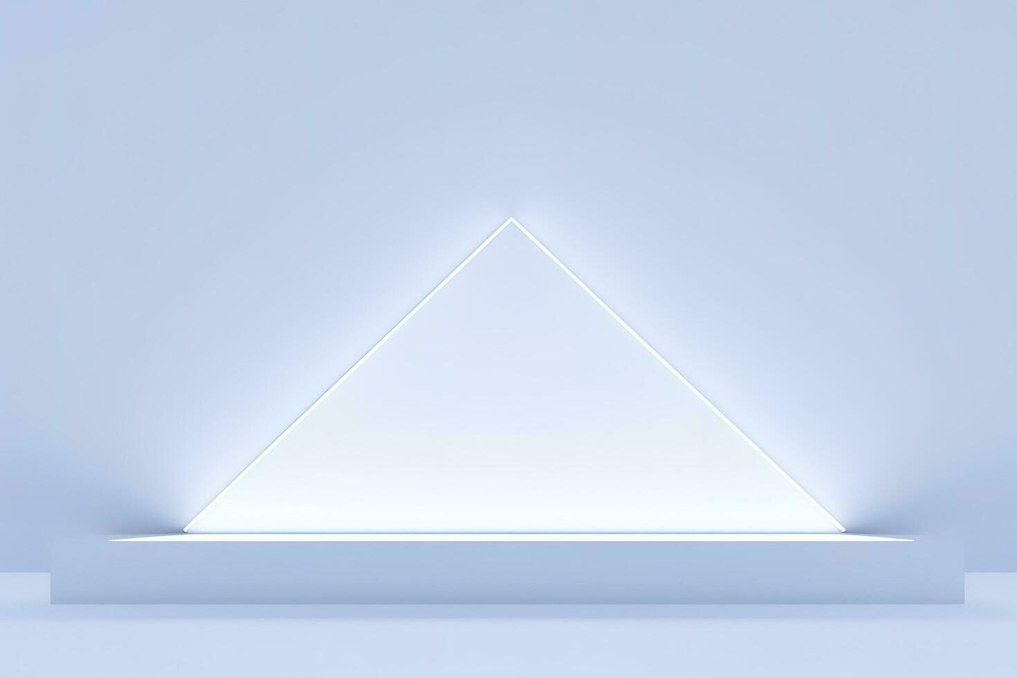 Realistic podium display with neon white lights, Product display background with light frame, White prodium product display with light effect, neon lights background, generate ai photo