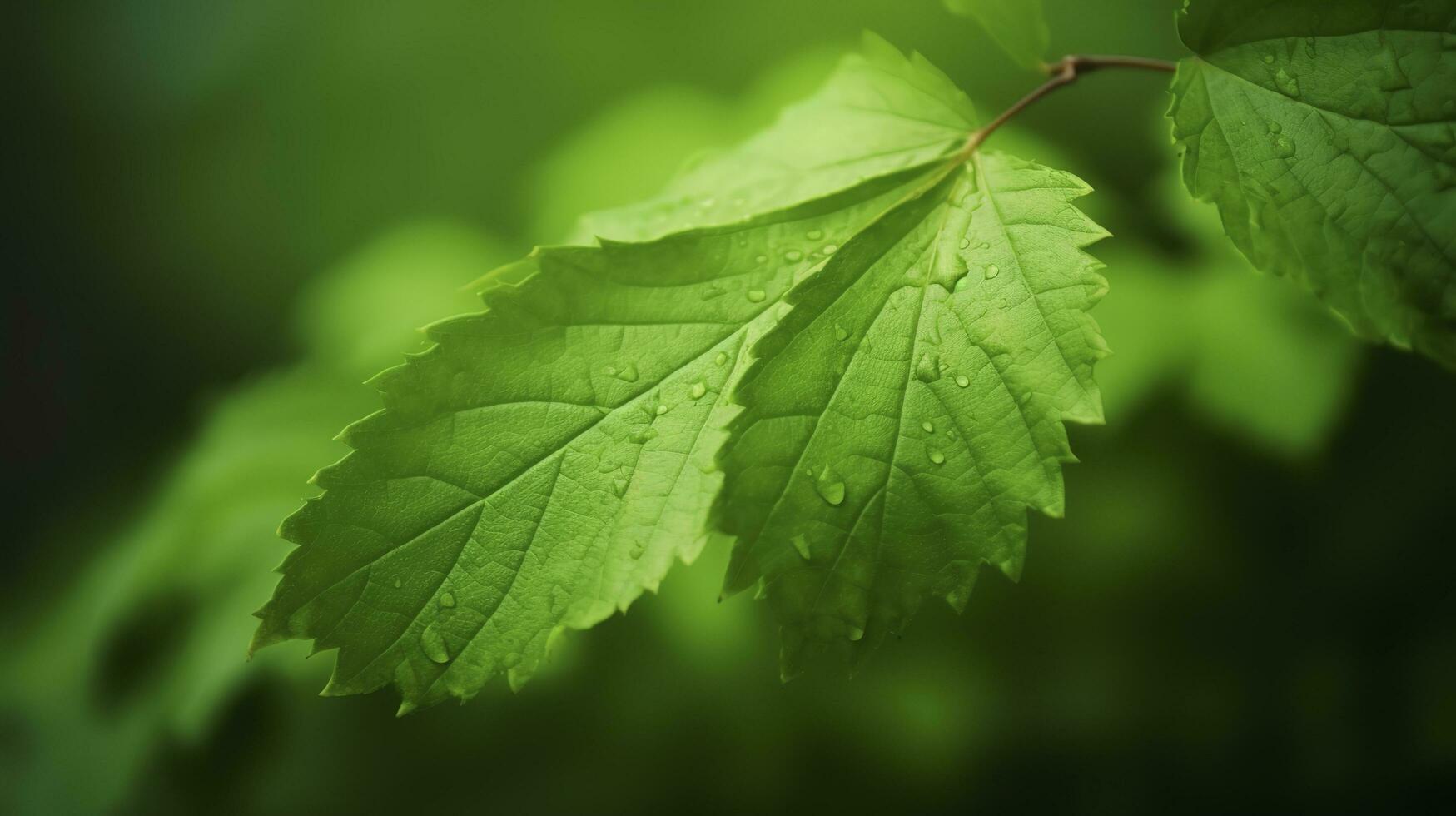 Earth Day and World Environment Day, Spring, Beautiful Natural fresh green leaf, relaxation nature concept, generate ai photo