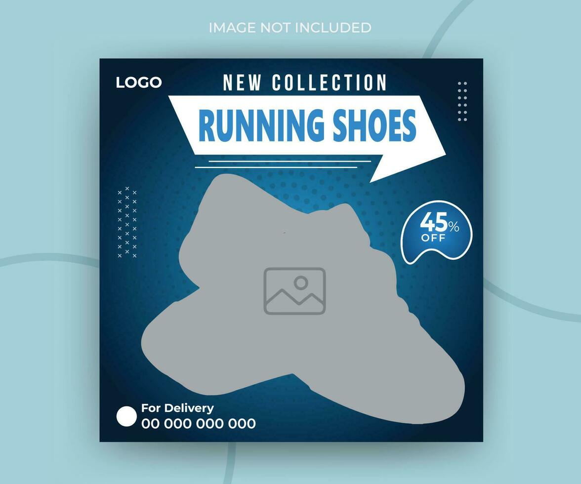 Exclusive collection shoes sale for social media post or square web banner template design vector