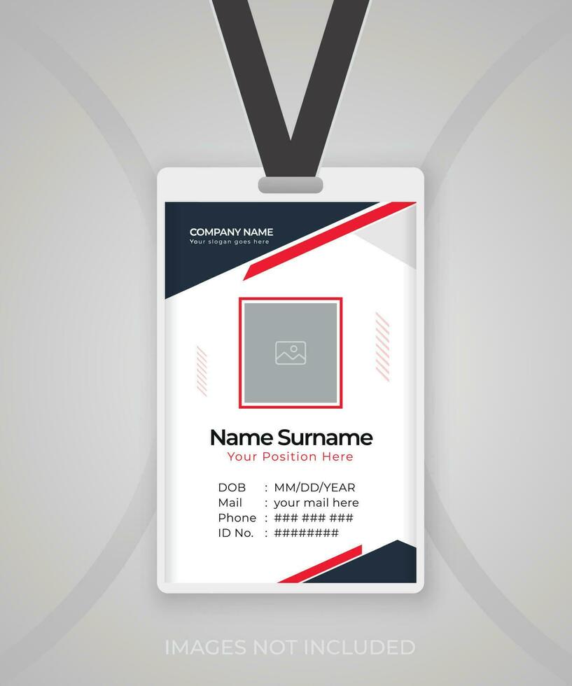 ID Card Template, Student, Employee ID, Office ID Card Design vector