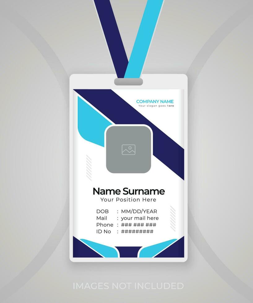 Modern and clean business id card template design. professional id card design template with a vector background. corporate modern business id card design template. Company employee id card template