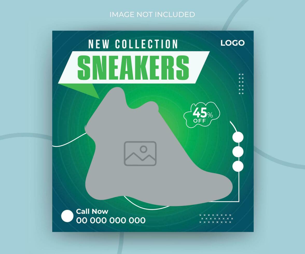 Exclusive shoes collection for timeline social media post web banner ads promotion template vector