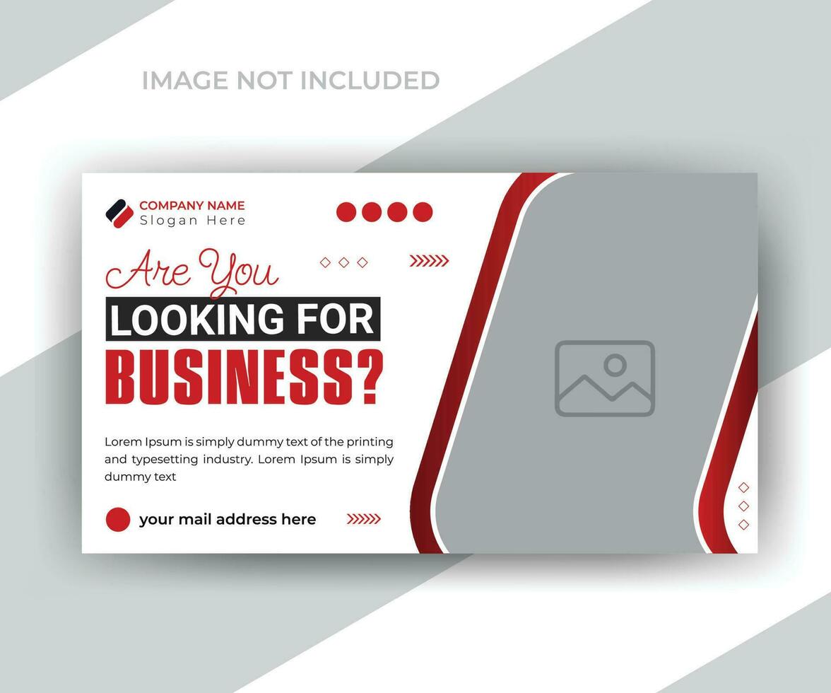 Modern professional corporate business video thumbnail design or streaming service trendy promotion advertisement web banner layout. vector