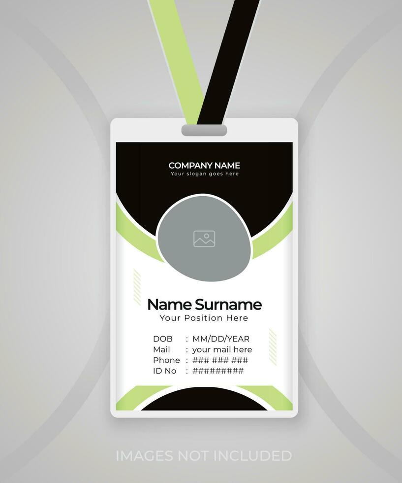 Modern and clean business id card template design. professional id card design template with a vector background. corporate modern business id card design template. Company employee id card template