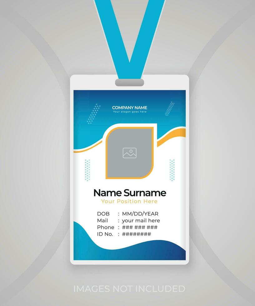 ID Card Template, Student, Employee ID, Office ID Card Design vector