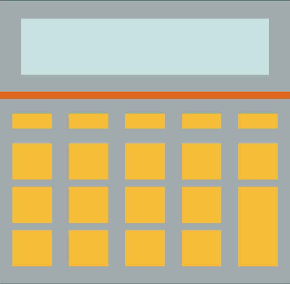 Calculator in yellow and gray color. vector