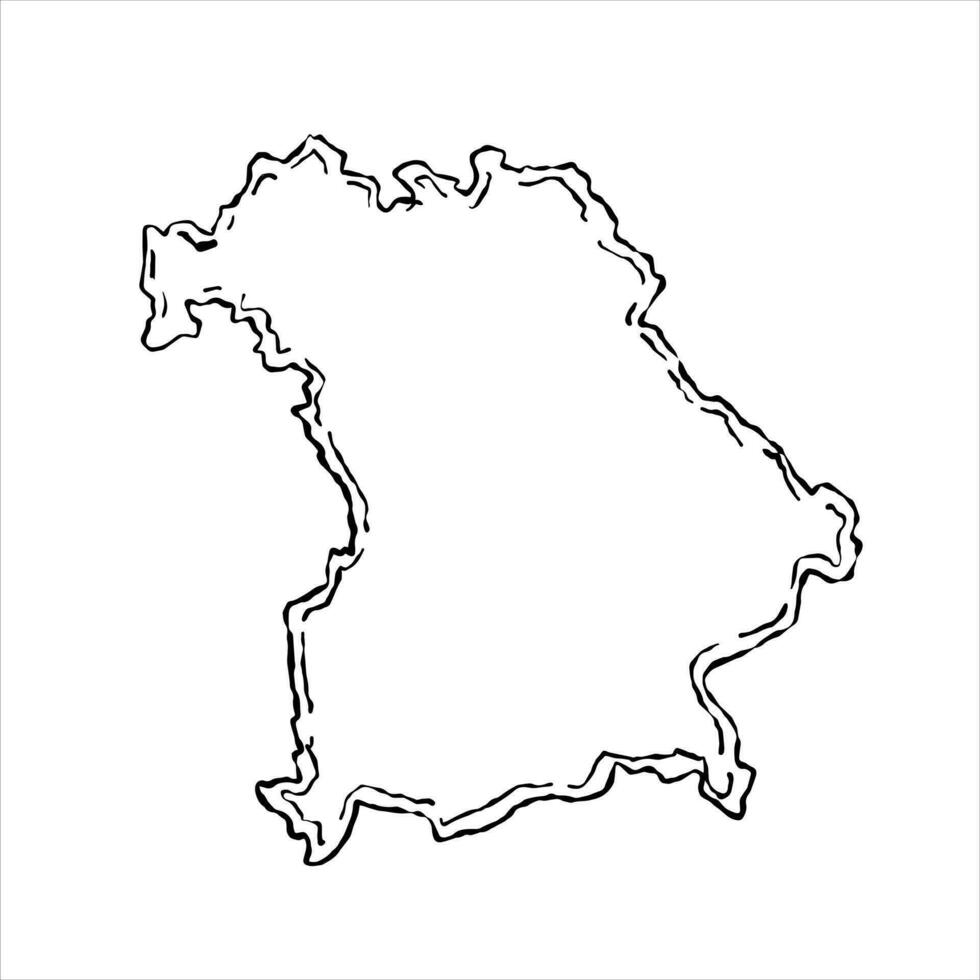 Map of Bavaria. Retro Vintage Political border of the German land. vector