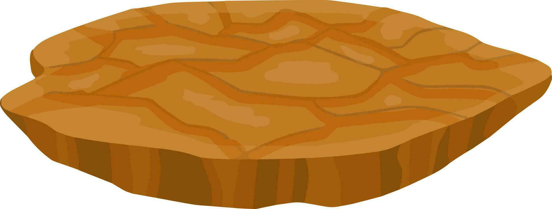 Dry land steppes and deserts. Dirt and dust. Brown floor. Cartoon illustration. Platform ground vector