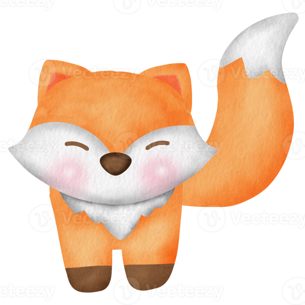 watercolor cute fox 24390583 PNG