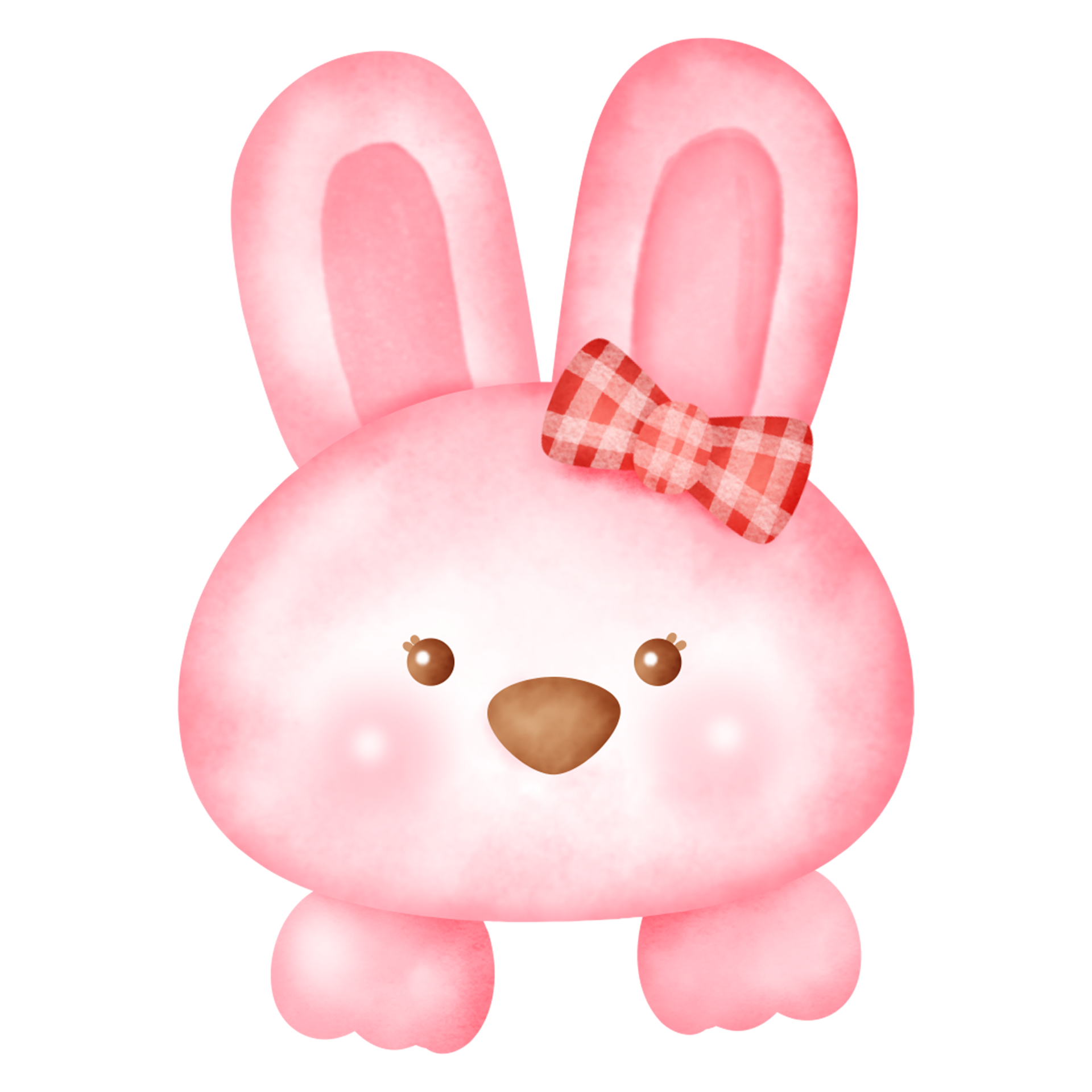 Watercolor pink bunny rabbit clipart. 24390585 PNG