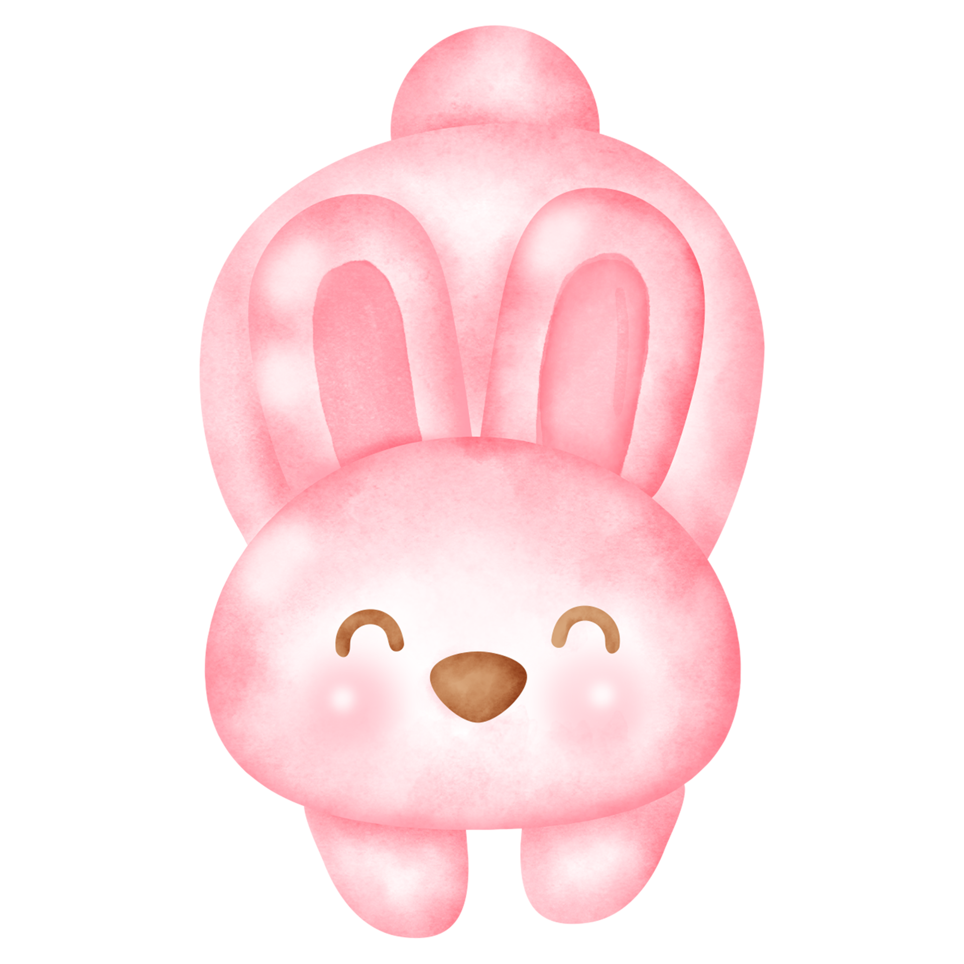 Watercolor pink bunny rabbit clipart. 24390586 PNG