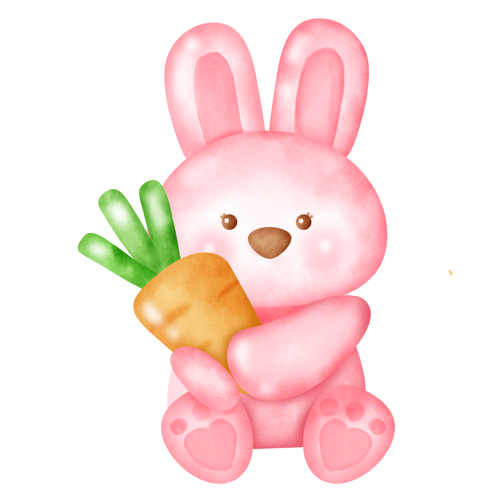 Watercolor pink bunny rabbit clipart. 24390591 PNG