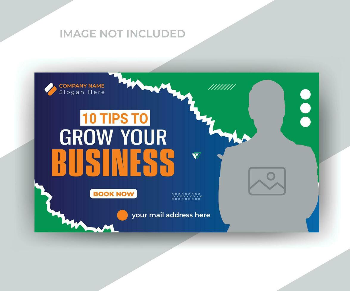 Corporate business and modern video thumbnail and social media web banner template vector