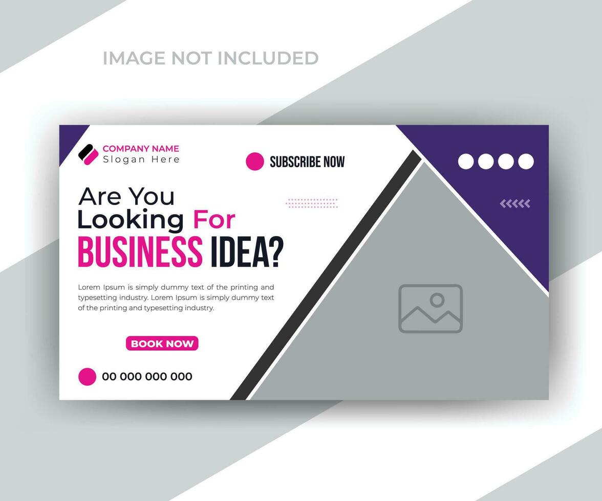 Modern business marketing agency video thumbnail design or ads promotions web banner template vector