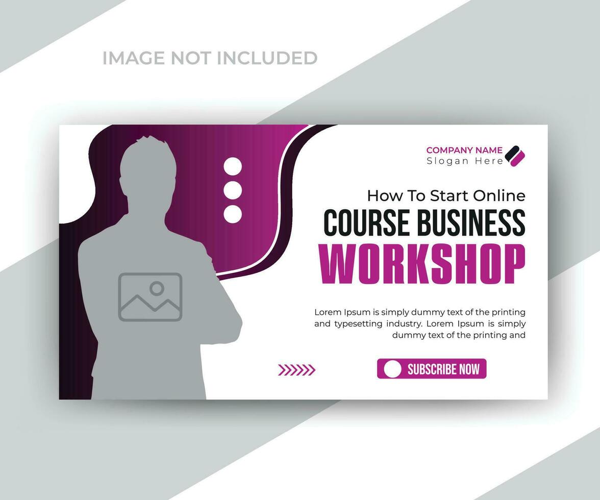 Digital marketing and corporate business video thumbnail or web banner template vector
