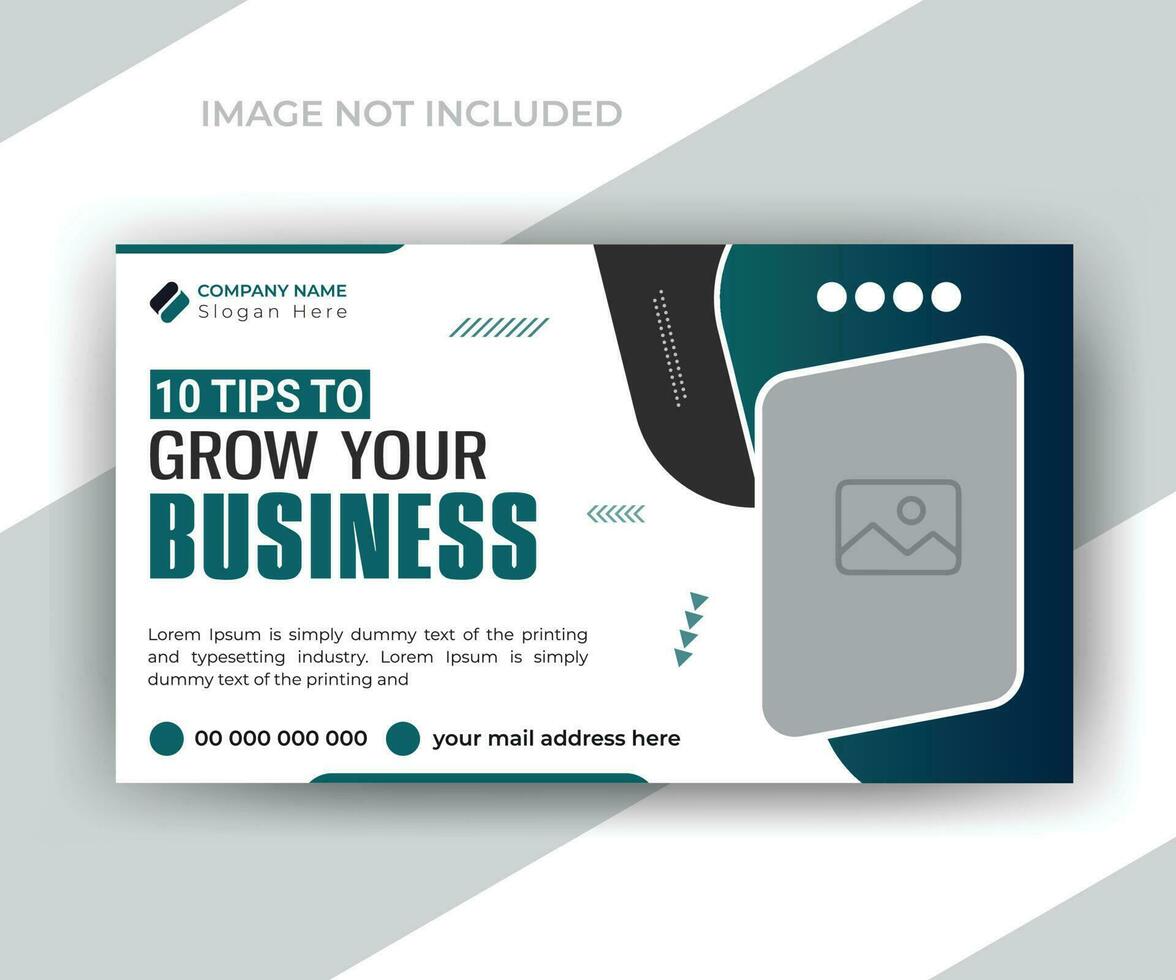 digital online business ideas video thumbnail, abstract video thumbnail with modern editable custom template banner design for social medai web banner. vector