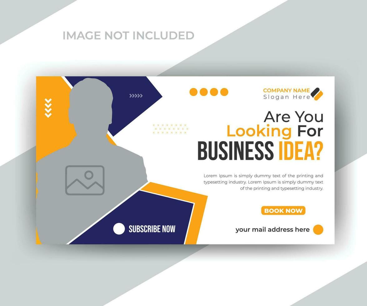 Modern business marketing agency video thumbnail design or ads promotions web banner template vector