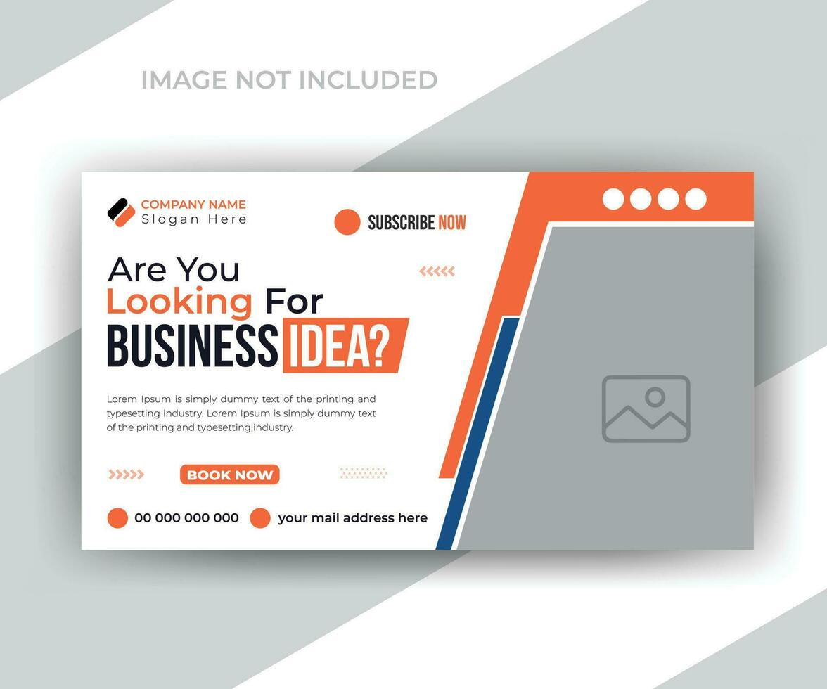 Modern business marketing agency video thumbnail design or ads promotions web banner template vector