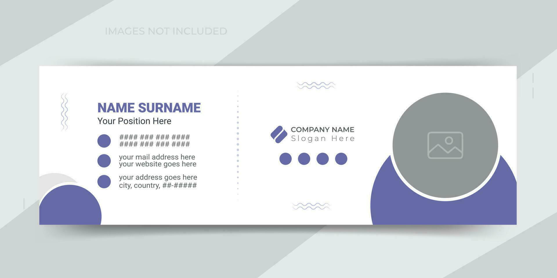 Minimal-style corporate business agency email signature or email footer template design vector