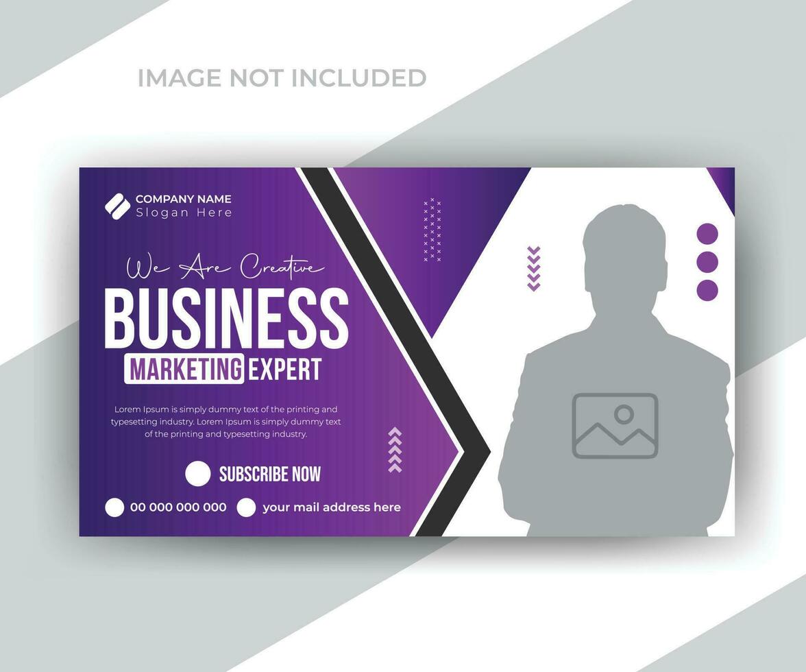 Modern business marketing agency video thumbnail design or ads promotions web banner template vector