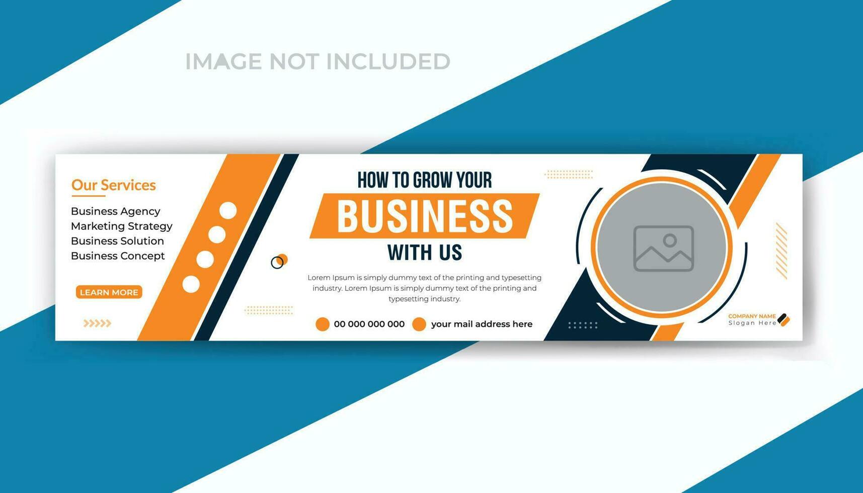 Grow your business social media timeline cover or promotion web banner template design vector