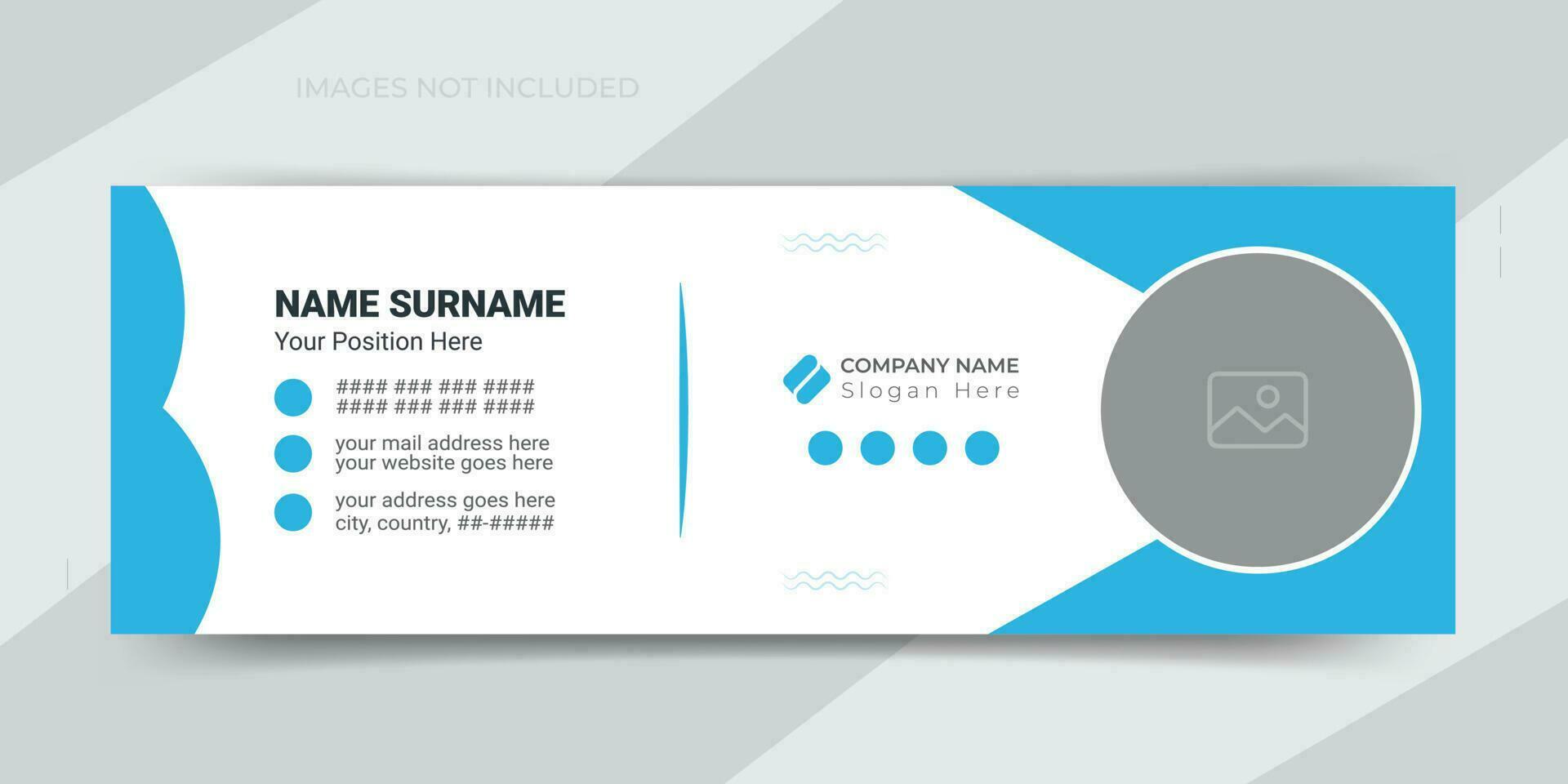Clean and simple creative email signature or footer for personal social media cover page design template vector