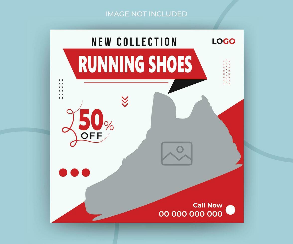 Exclusive sneakers shoes collection for online social media post or web banner ads template vector