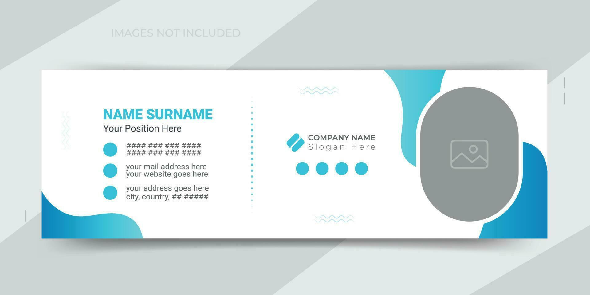 Clean and simple creative email signature or footer for personal social media cover page design template vector