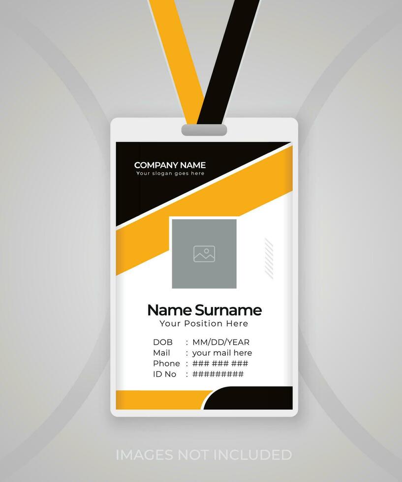 Modern and clean business id card template design. professional id card design template with a vector background. corporate modern business id card design template. Company employee id card template