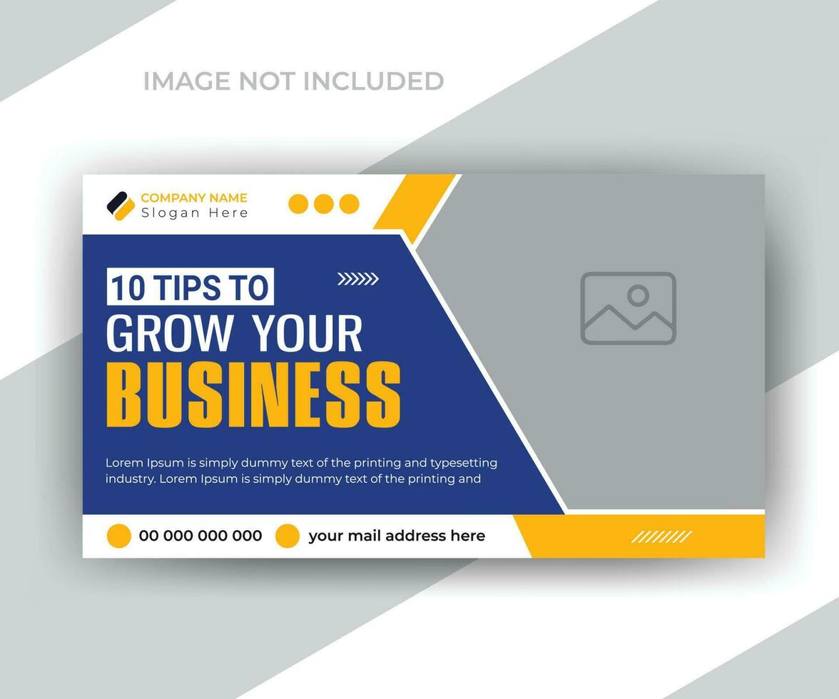 Business solution video thumbnail and social media web banner template design vector