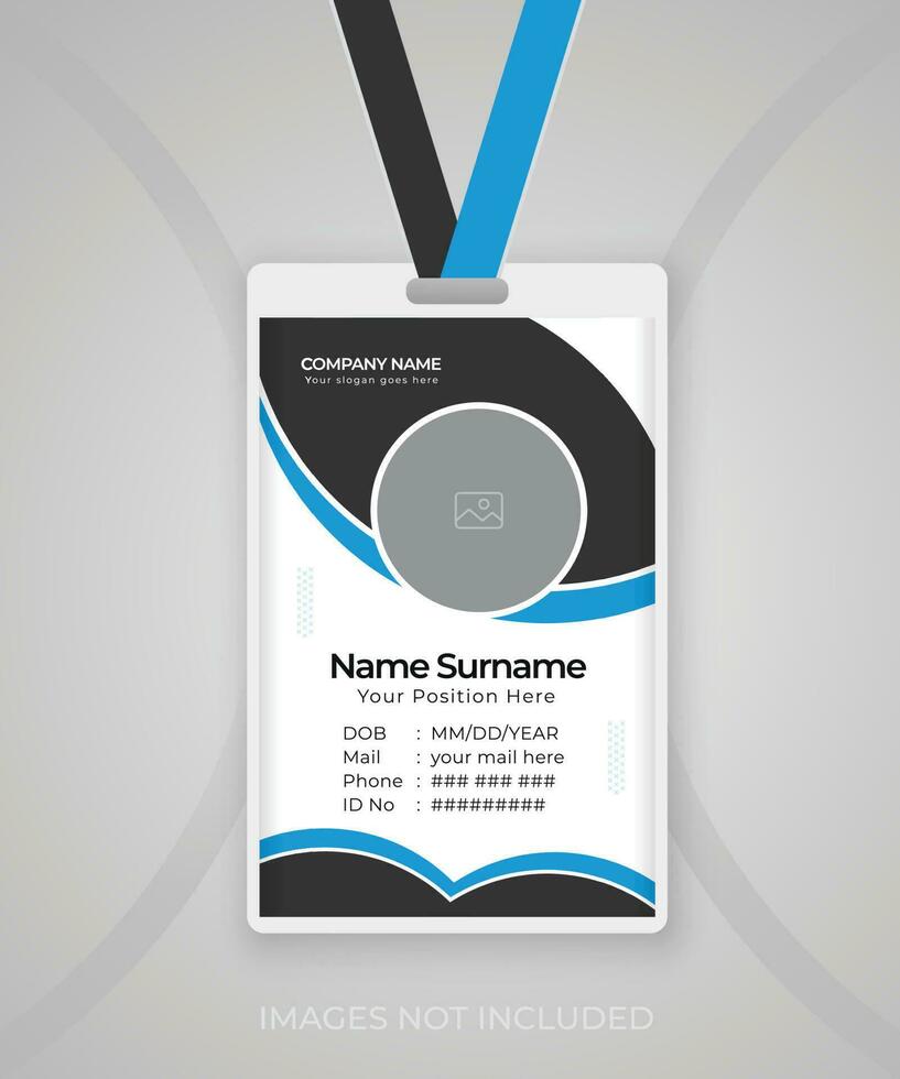 Modern and clean business id card template design. professional id card design template with a vector background. corporate modern business id card design template. Company employee id card template