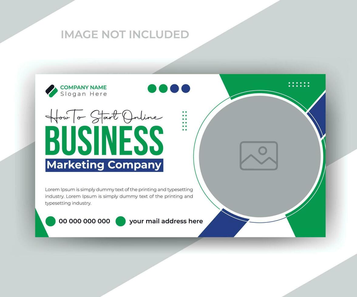 video thumbnail and business live stream promotion web banner template design vector