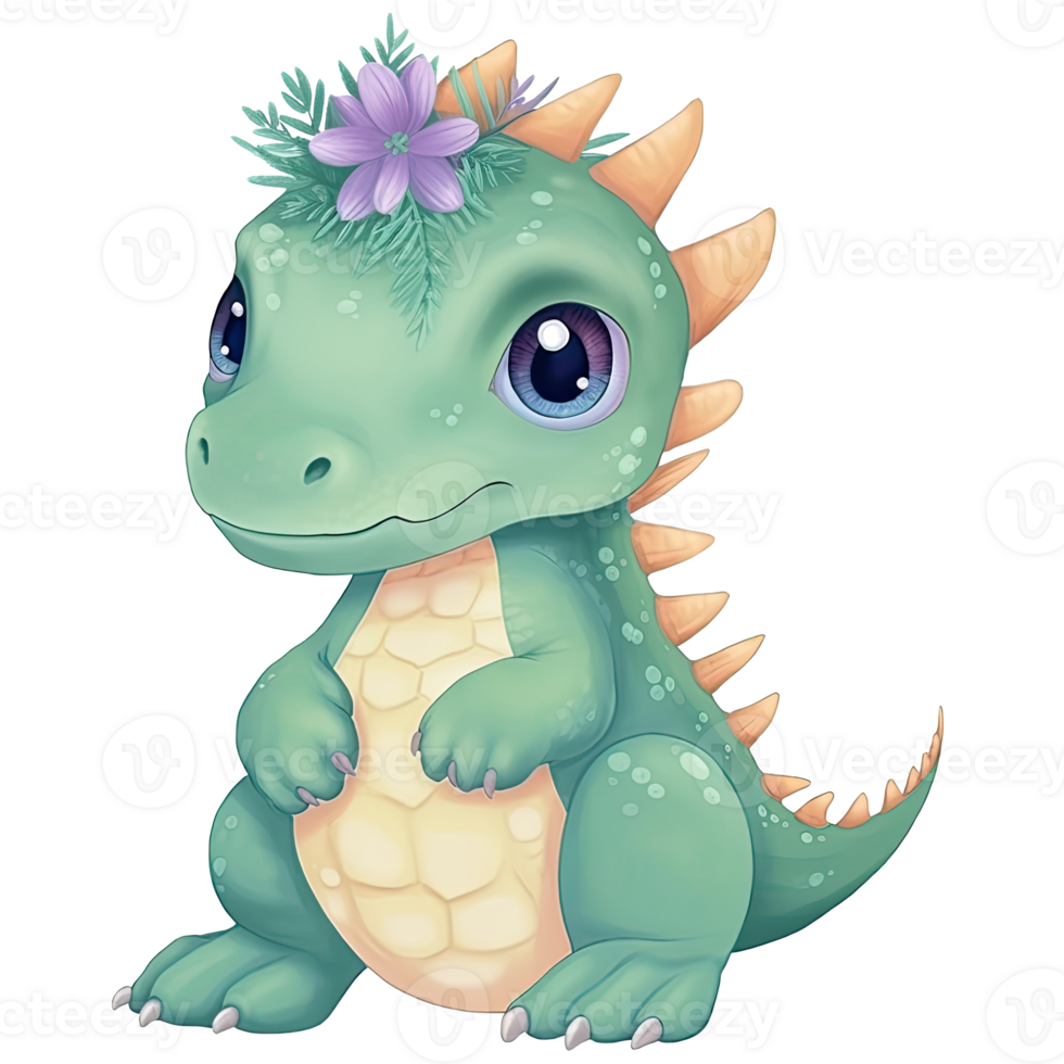 Cute Little Dinosaur, Primeval animal cartoon, png