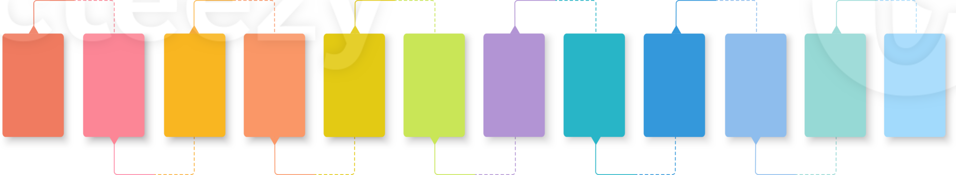 12 pas rectangle infographie chronologie modèle affaires Les données infochart illustration png