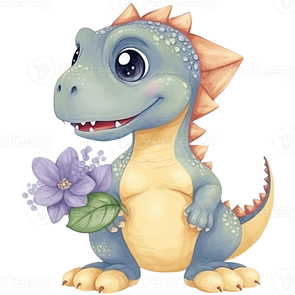 Cute Little Dinosaur, Primeval animal cartoon illustration, png