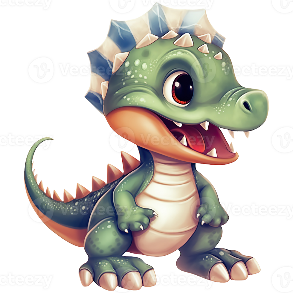 Cute Little Dinosaur, Primeval animal cartoon illustration, png