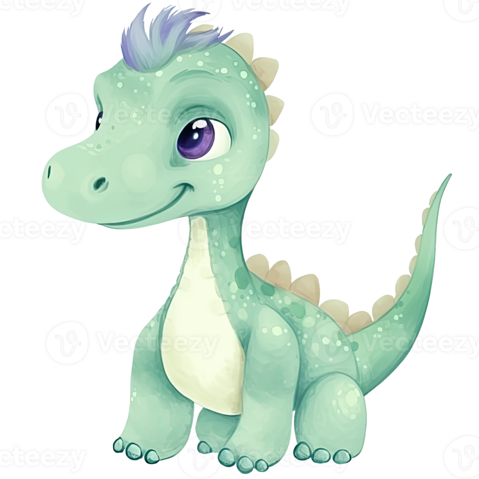 Cute Little Dinosaur, Primeval animal cartoon illustration, png