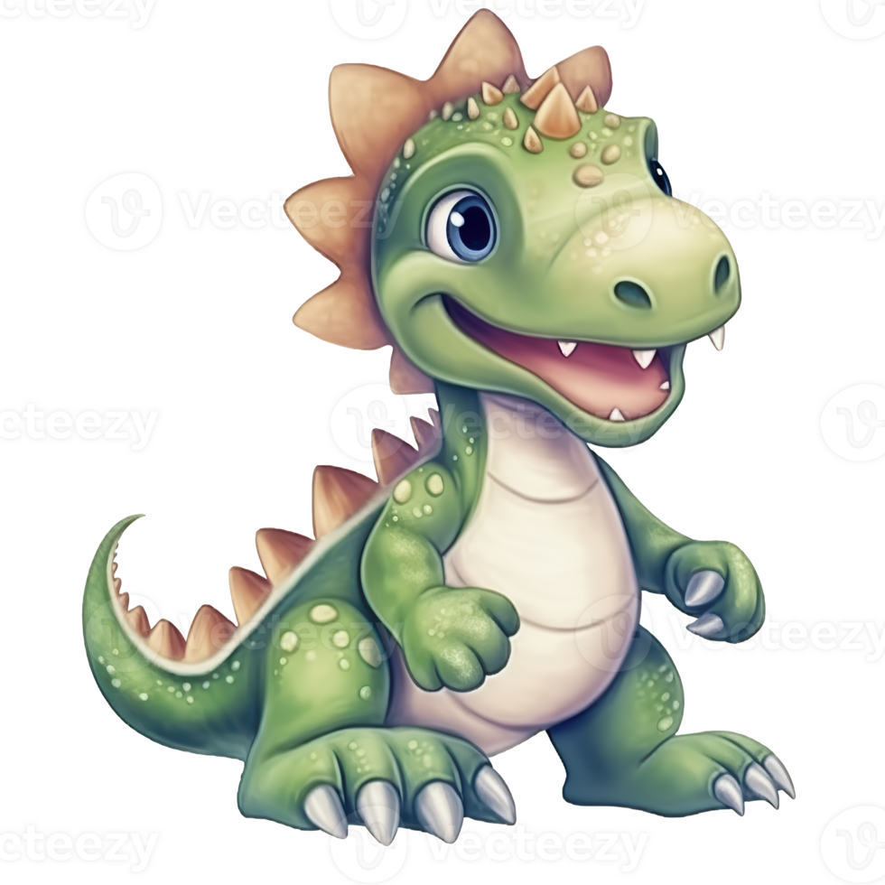 Cute Little Dinosaur, Primeval animal cartoon illustration, png