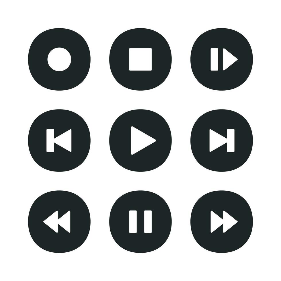 Music player buttons. Play icon, stop pause record and next song button  vector icons set 24390795 Vector Art at Vecteezy