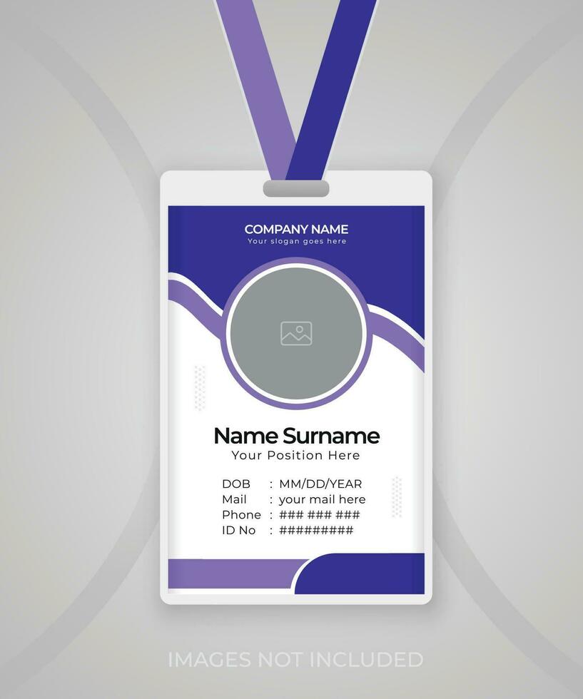 Modern and clean business id card template design. professional id card design template with a vector background. corporate modern business id card design template. Company employee id card template