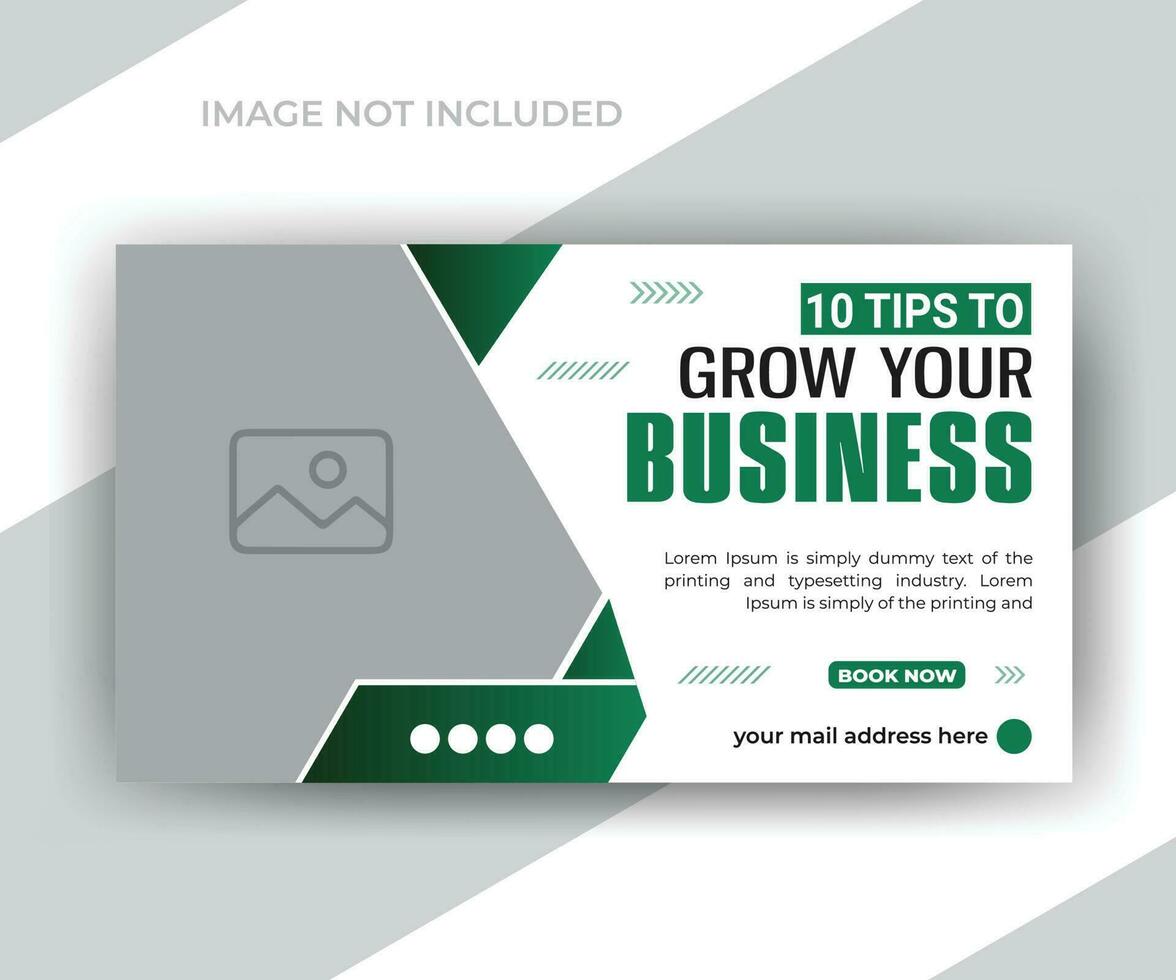 Business solution video thumbnail and social media web banner template design vector