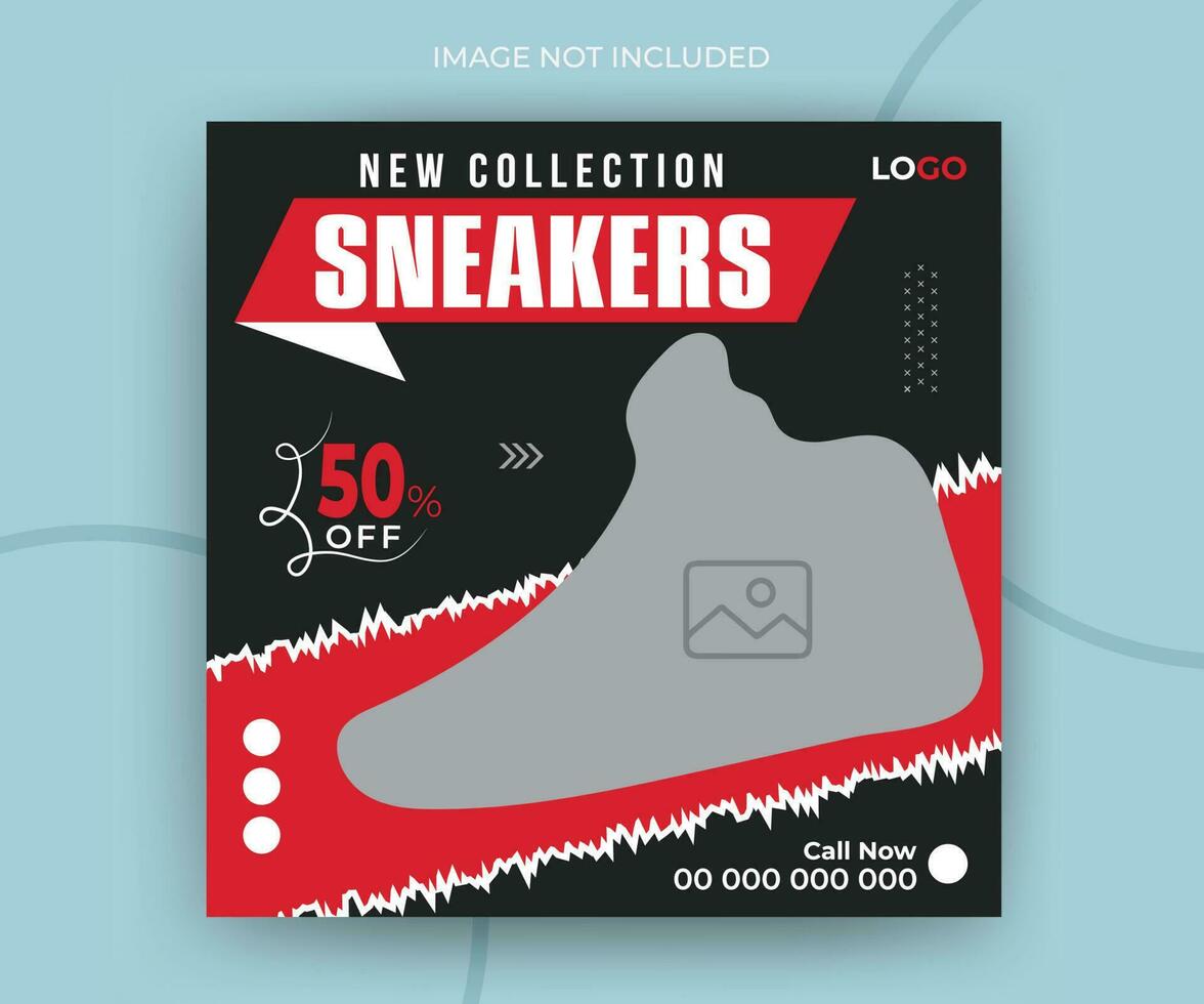 Exclusive shoes collection for timeline social media post web banner ads promotion template vector